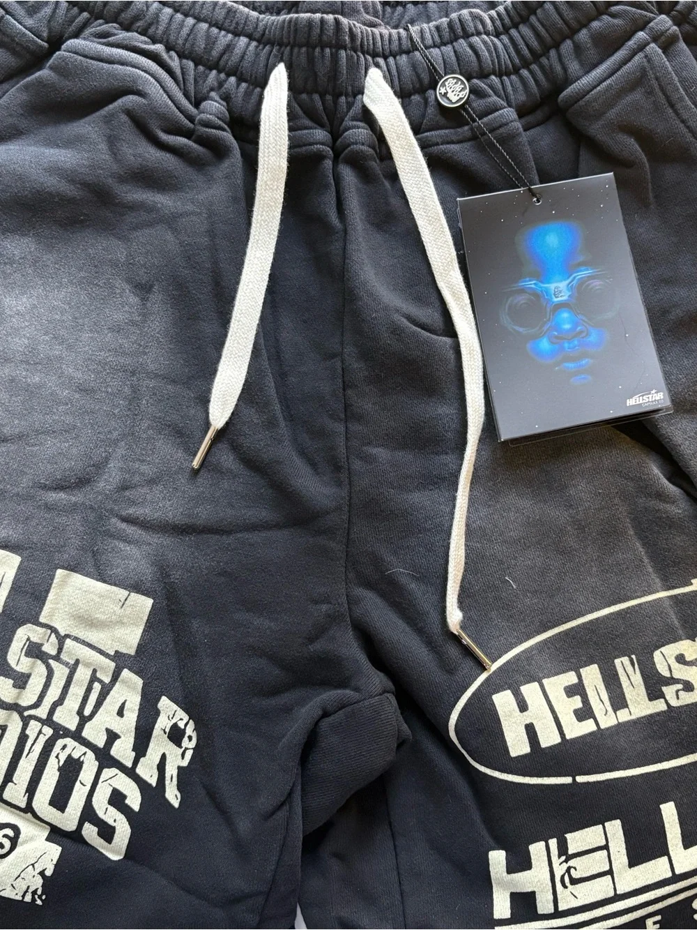 Hellstar Black Men's Logo Shorts with Contrast Drawcord